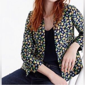 NWT J. Crew Lemon Jacquard Blazer Size 6